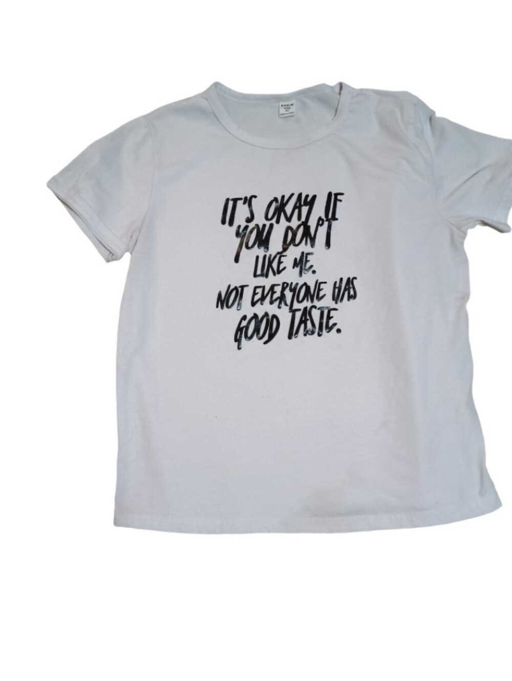 SHEIN White Tee with Black Statement Print